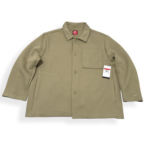 Nike Tech Fleece Shacket Jacket Men’s Size Large Olive Green FZ7566-276 $200 - Picture 3 of 10